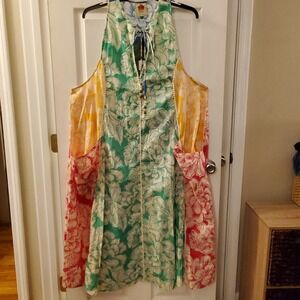 Farm Rio sz S Tropical Chita Dress NWT maxi floral pockets flowy resort beach